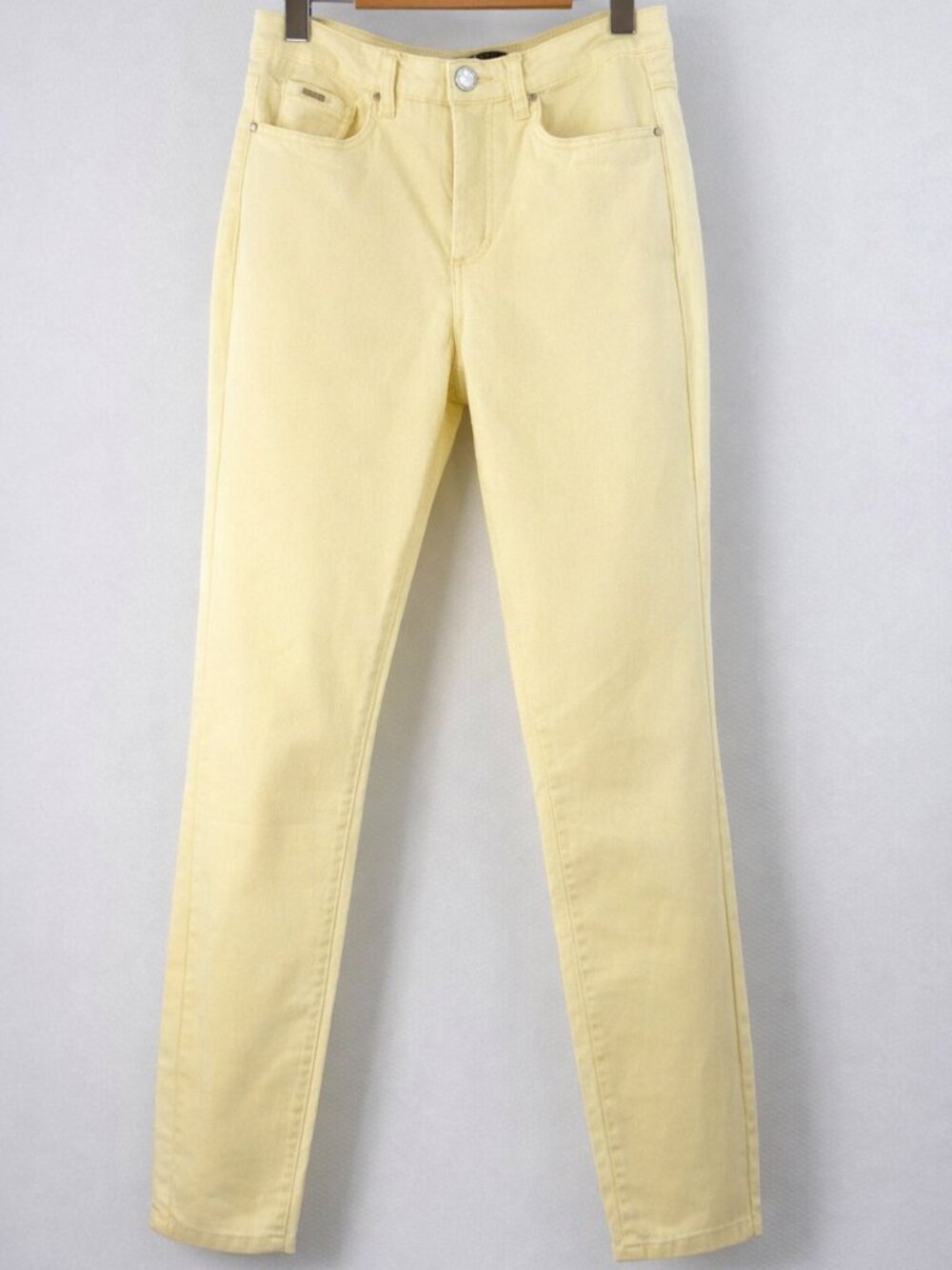 FDJ Pastel Soft Yellow Straight Slim Ankle Jeans Size 6 W30 NWT